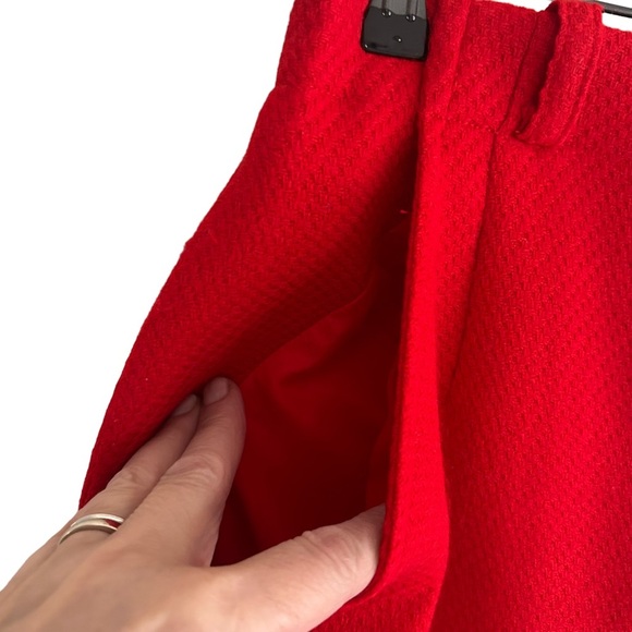 Vintage Hobnobber Red Mini Wool Blend Slash Pocket Women's Skirt Size 4 - Picture 4 of 9